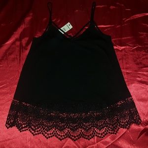 Black tank with lace bottom